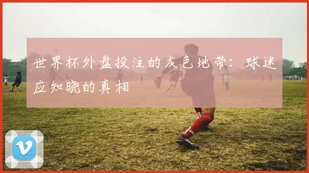世界杯外盘投注的灰色地带：球迷应知晓的真相