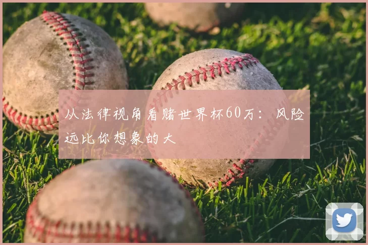 从法律视角看赌世界杯60万:风险远比你想象的大